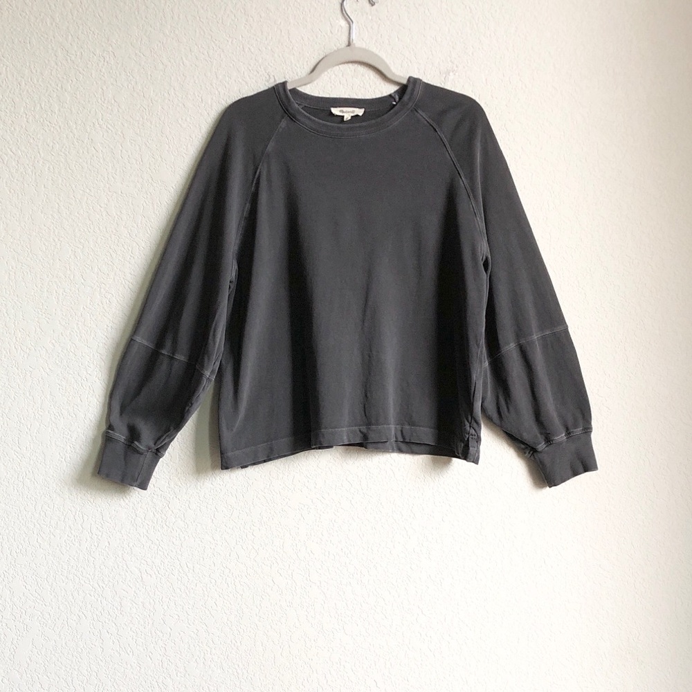 Madewell Relaxed Long Sleeve Raglan Tee Washed Grey Garment Dyed